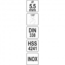 YATO Burghiu pentru gaurit metal, diametru 5.5 mm..